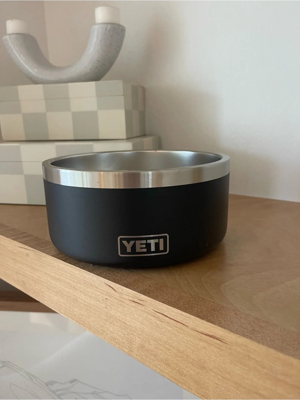 Yeti Bark Boomer 4 Stainless Steel Silver Black Super Chewer Dog Pet Water Bowl